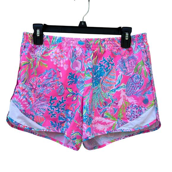 Lilly Pulitzer Pants - Lilly Pulitzer Luxletic Ocean Trail Shorts Pink Shell Me Something Good Small